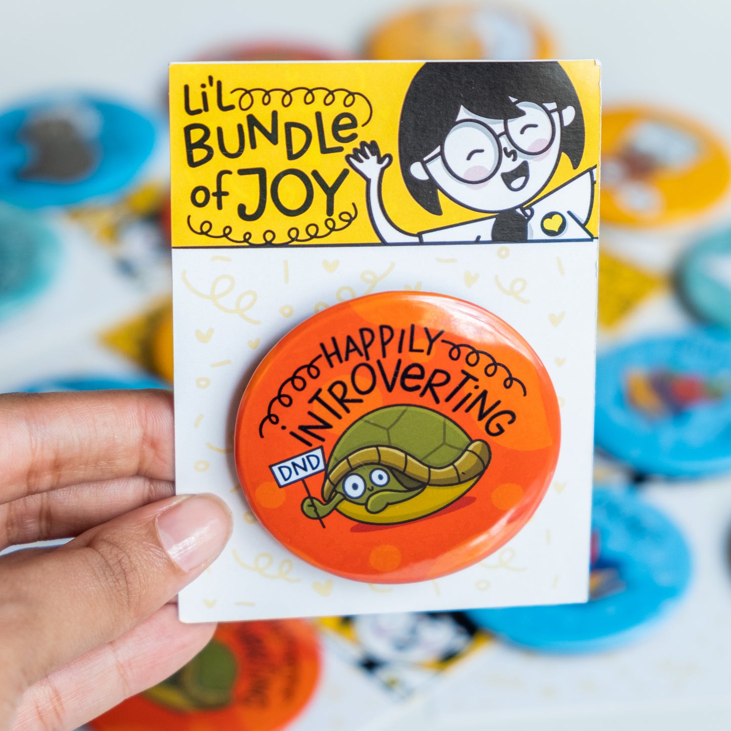 Happily Introverting Button Badge