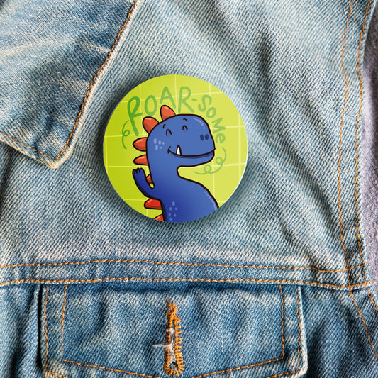 Roarsome Button Badge