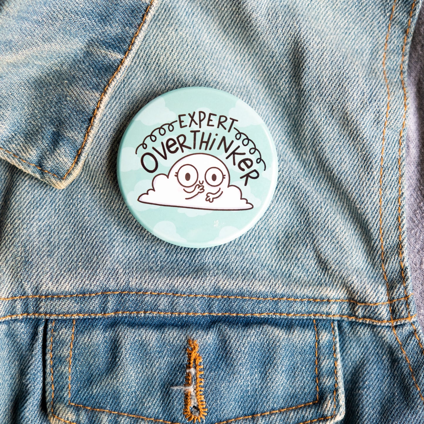 Expert Overthinker Button Badge